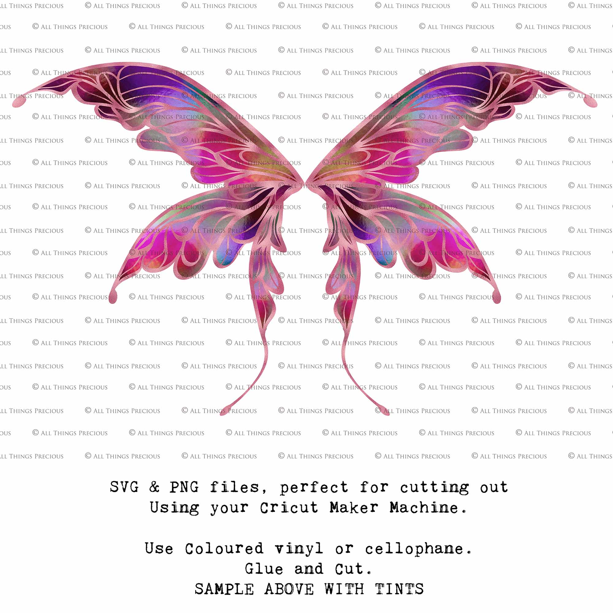SVG & PNG Fairy Wing files for Cricut or Silhouette Cameo Cutting Machine. To create wearable fairy wings, in adult or children sizes.  Use this clipart design for Halloween Costumes, Fantasy or Cosplay or photography. Or For weddings, Engagements or baby shower ephemera. These are Individual Wing Pieces, for you to cut and assemble. This is a digital product.